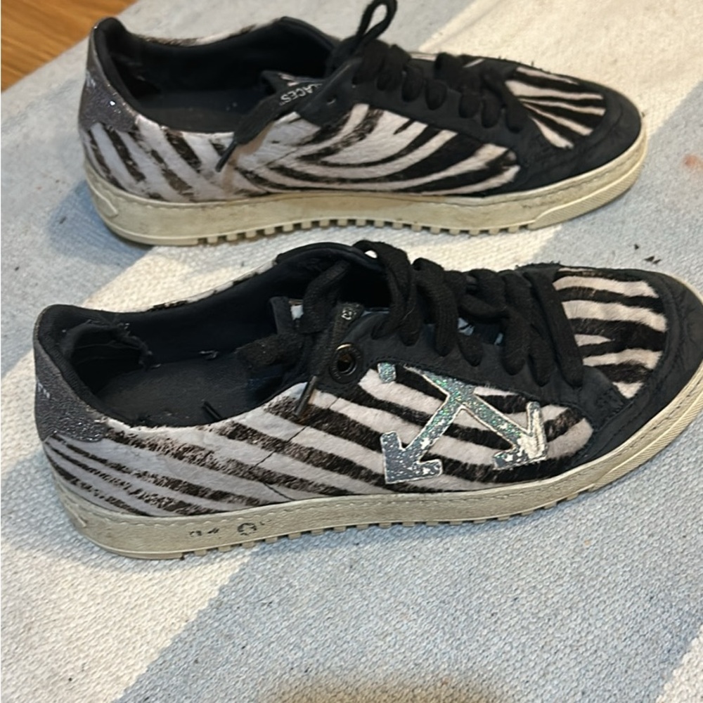Off-White Zebra Print Women's Sneakers